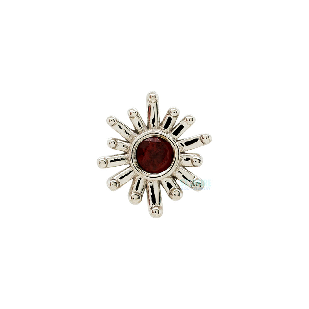 threadless: "Sunray" Pin in Gold & Platinum with Garnet