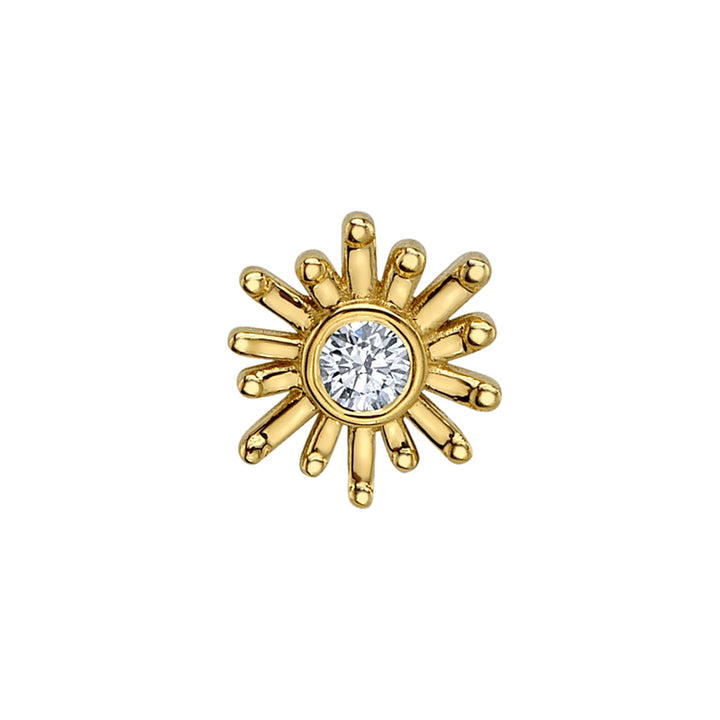"Sunray" Threaded End in Gold & Platinum with White CZ