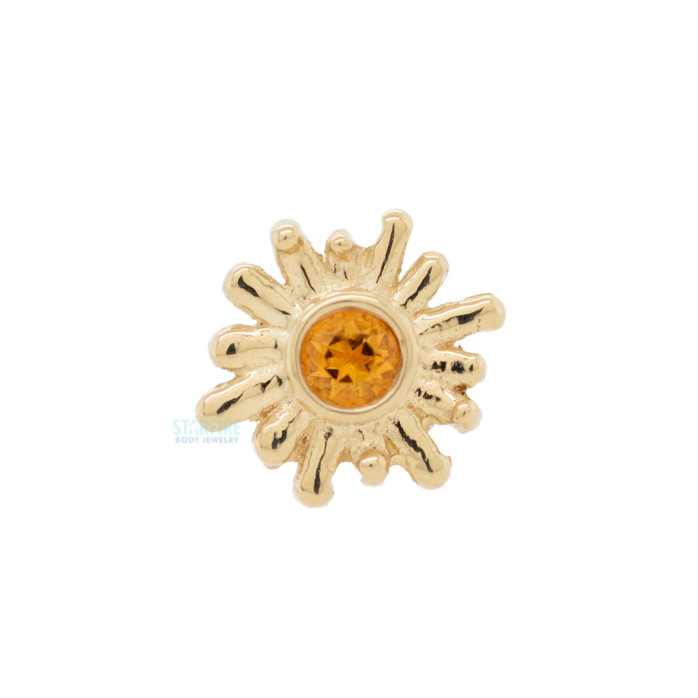 threadless: "Sun Ray" Pin in Gold with Citrine