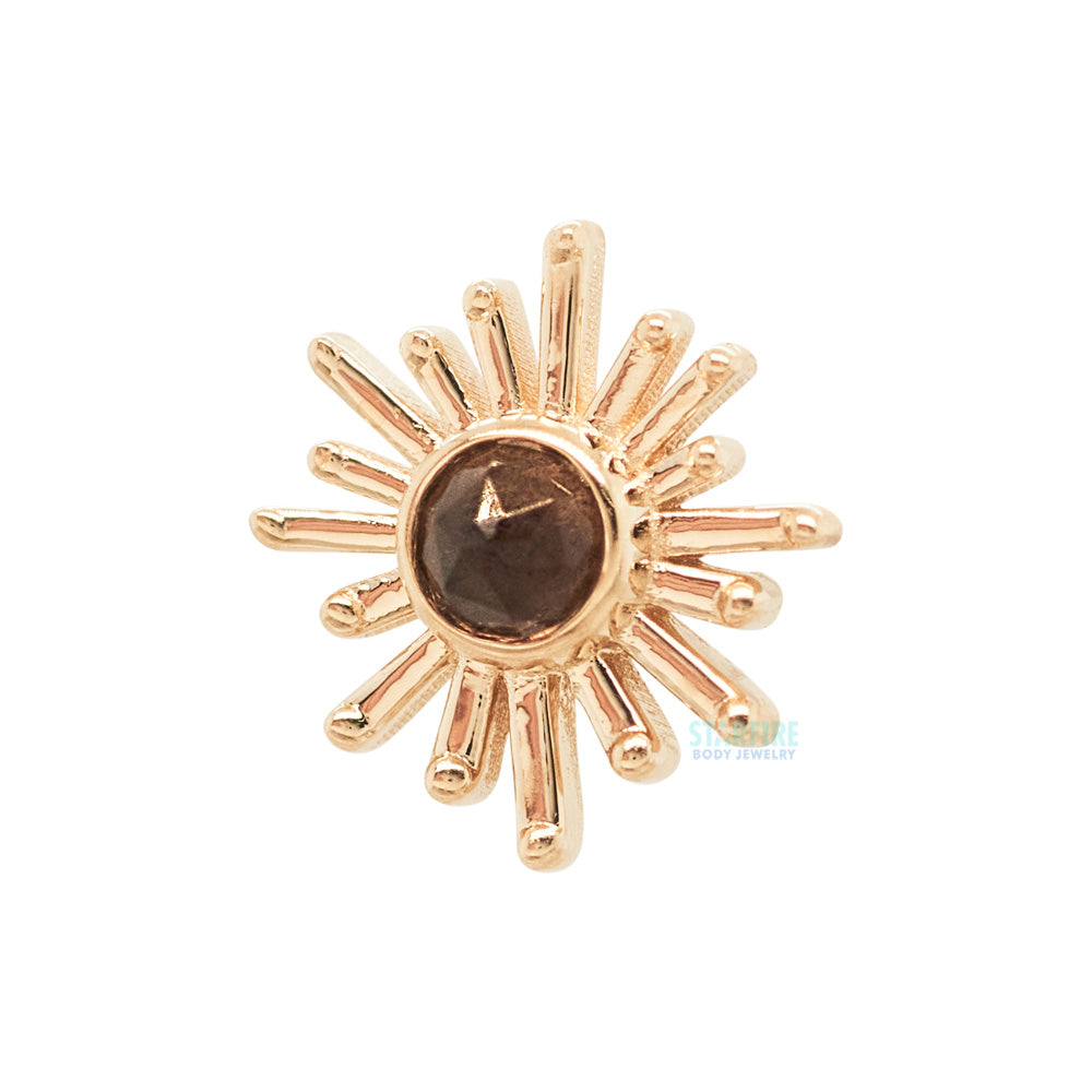 threadless: "Sunray" Pin in Gold & Platinum with Rose Cut Smoky Quartz