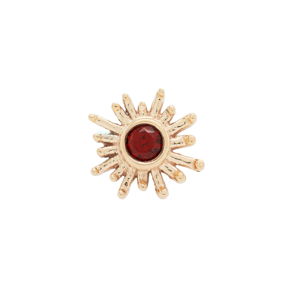 threadless: "Sunray" Pin in Gold & Platinum with Garnet