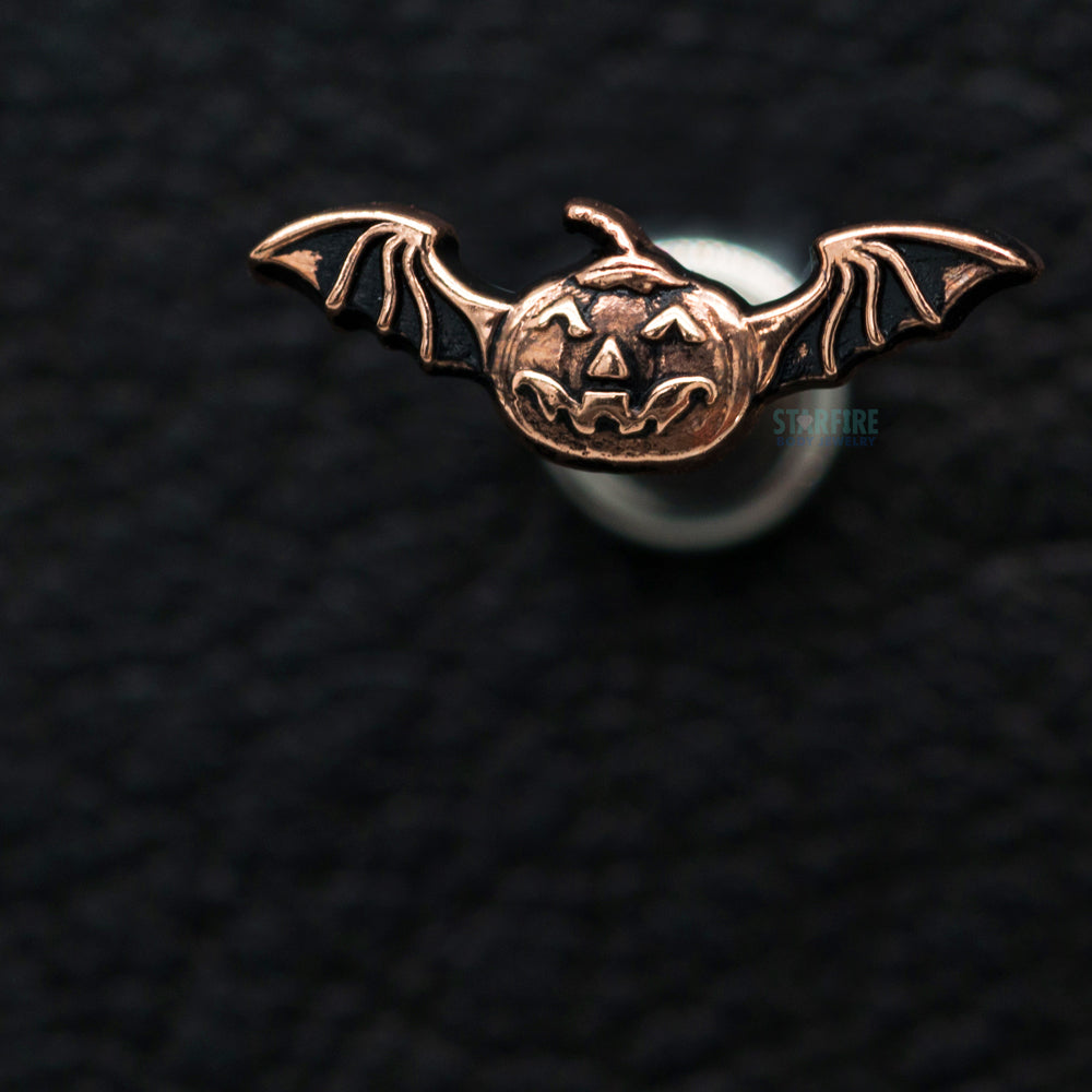 Bat Pumpkin Threaded End in Gold