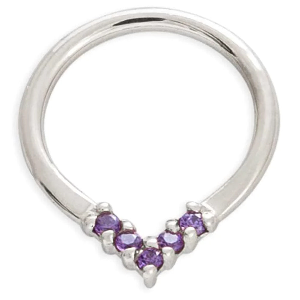 "Apex" Continuous Ring in Gold with Gemstones - 16 ga.