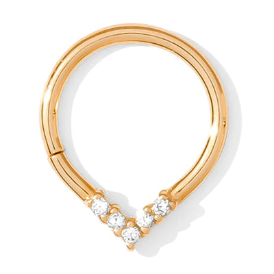 "Apex" Continuous Ring in Gold with Gemstones - 18 ga.
