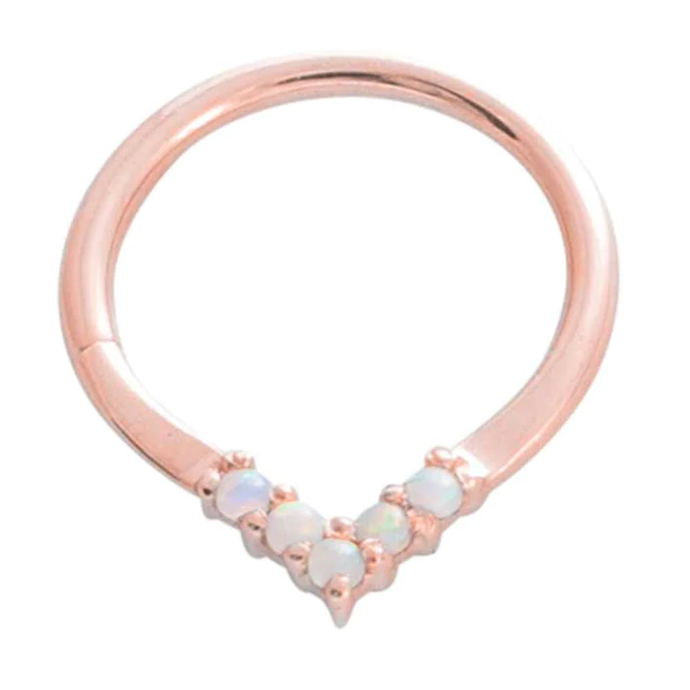 "Apex" Continuous Ring in Gold with Gemstones - 18 ga.