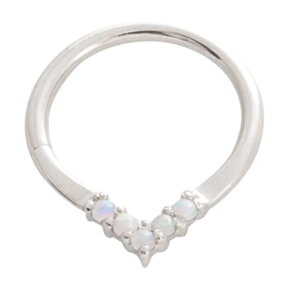 "Apex" Continuous Ring in Gold with Gemstones - 18 ga.