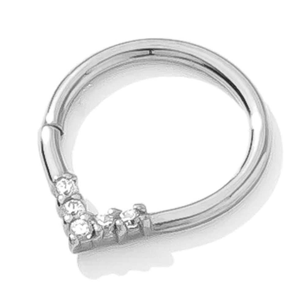 "Apex" Continuous Ring in Gold with Gemstones - 18 ga.