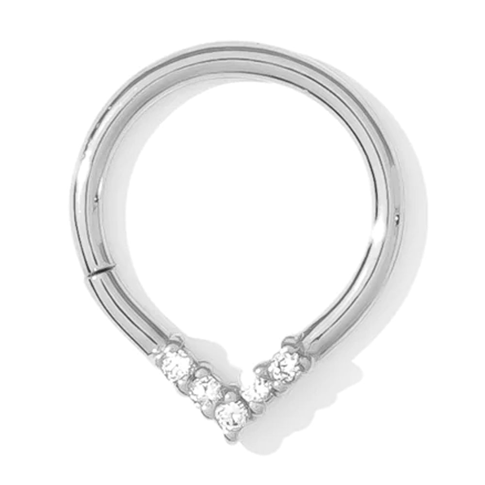 "Apex" Continuous Ring in Gold with Gemstones - 16 ga.