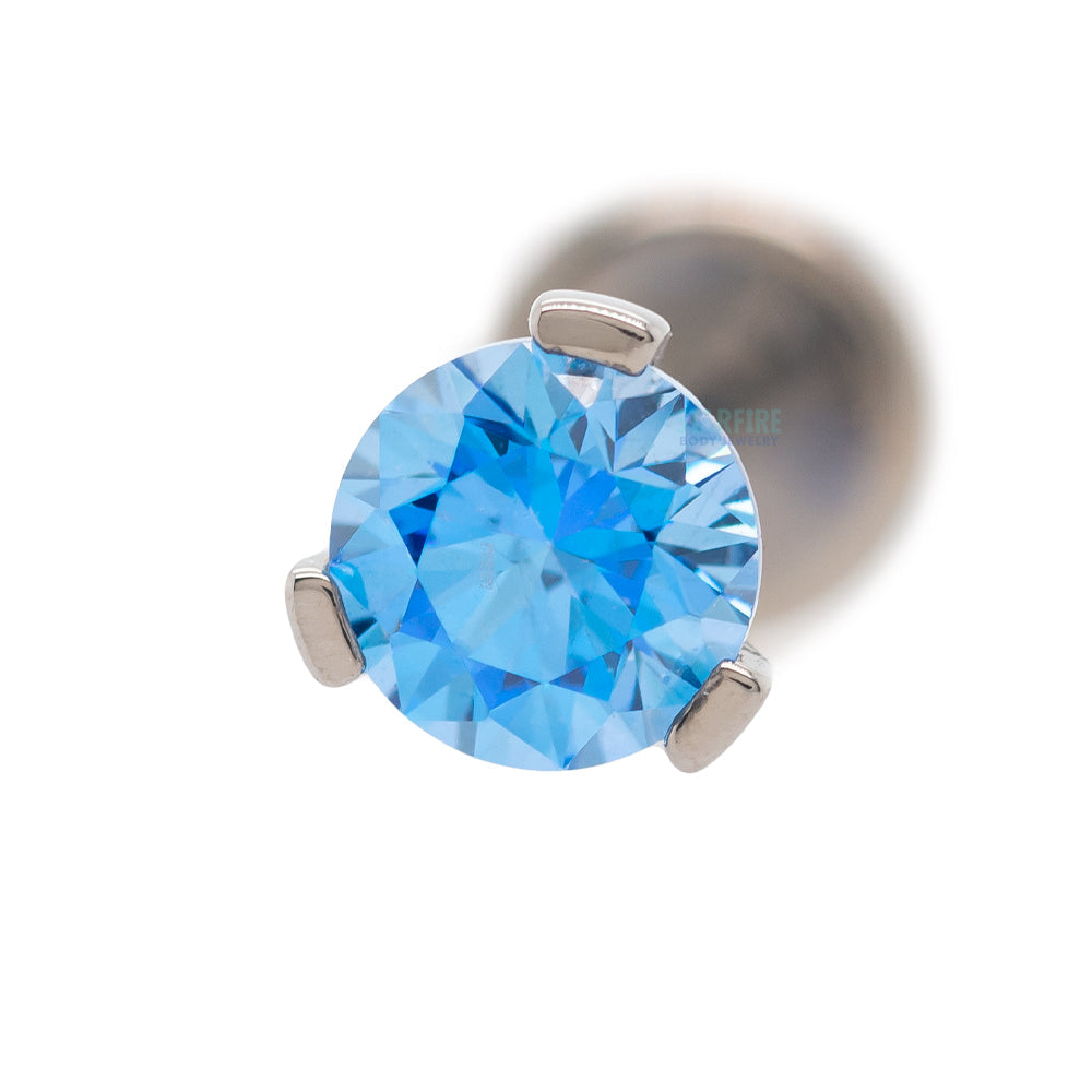 3 Prong-Set Faceted Gem on Flatback