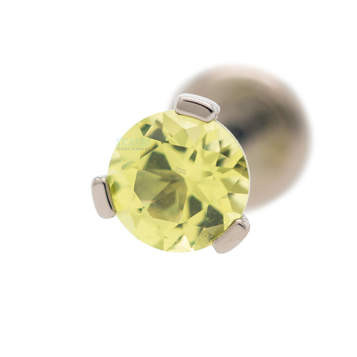 3 Prong-Set Faceted Gem on Flatback