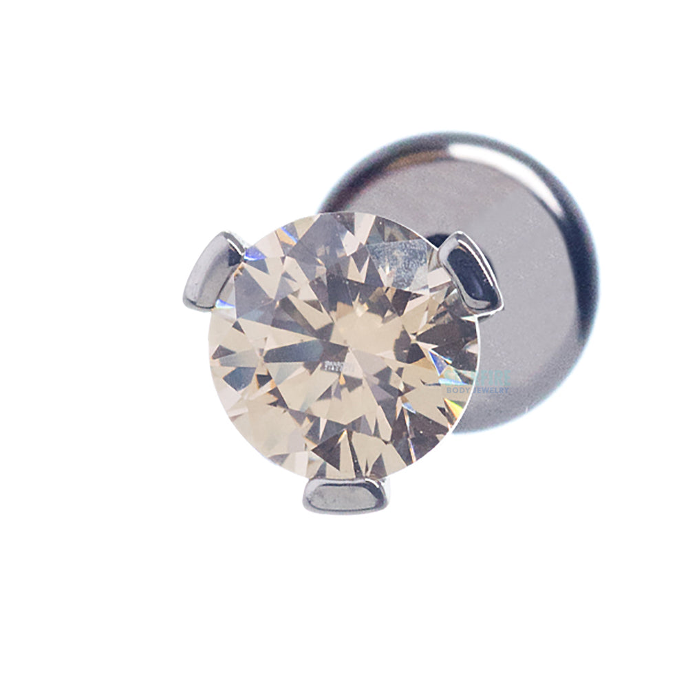 3 Prong-Set Faceted Gem on Flatback