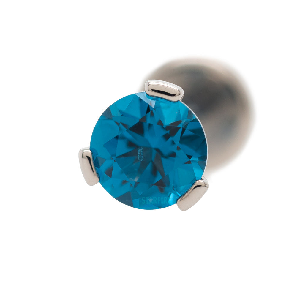 3 Prong-Set Faceted Gem on Flatback