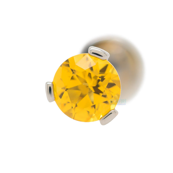 3 Prong-Set Faceted Gem on Flatback
