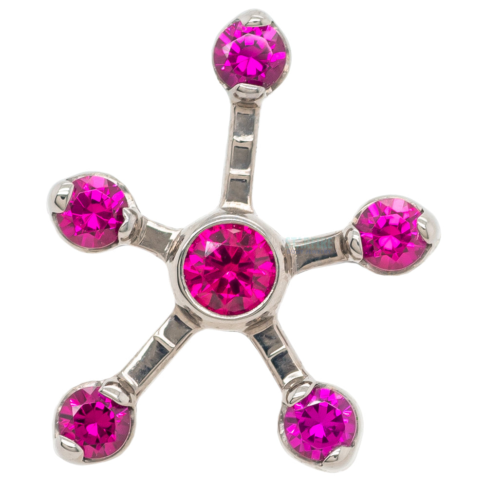 "Sputnik" Threaded End with Faceted Gems