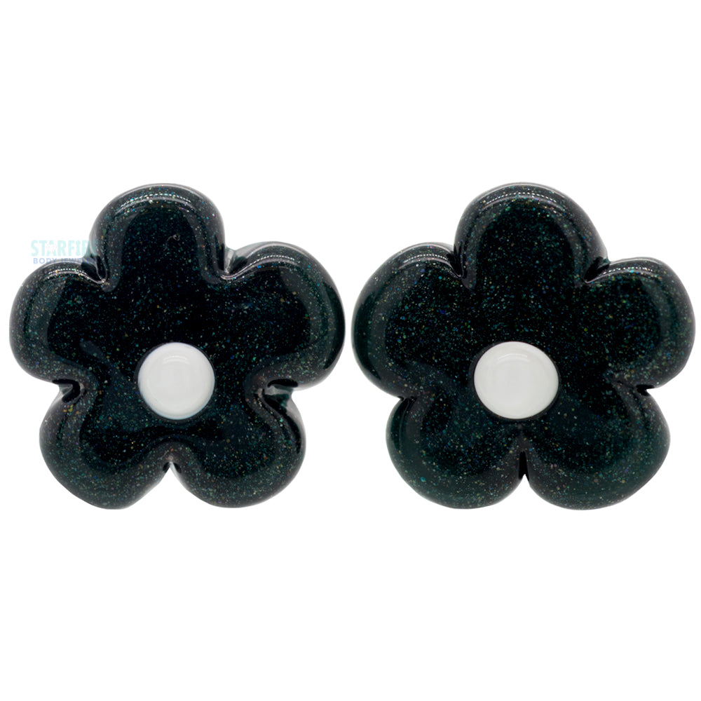 Flower Sculpted Glass Plugs