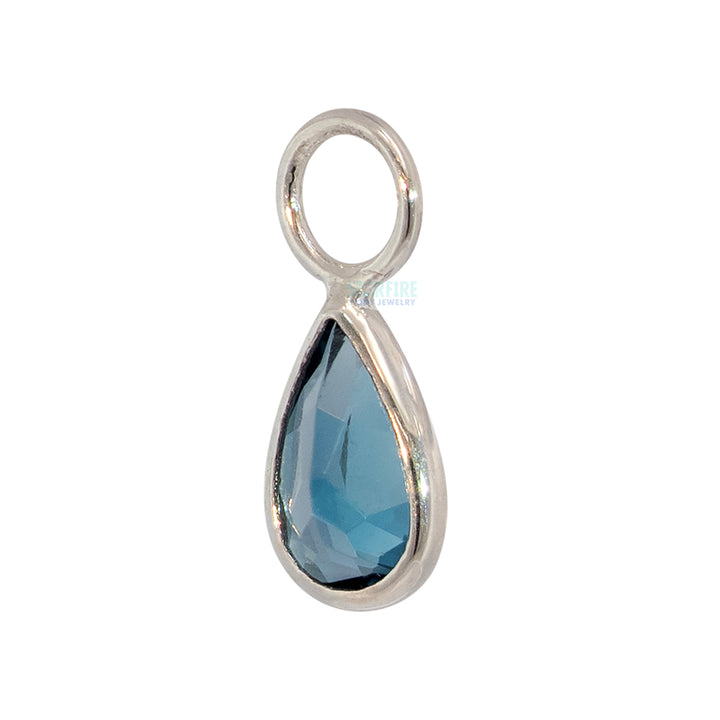 "Concorde" Charm in Gold with London Blue Topaz