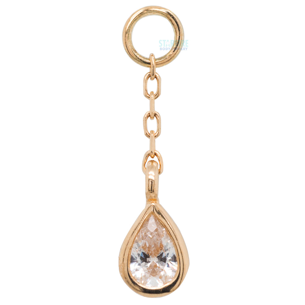 "Concorde" Chain Charm in Gold with CZ