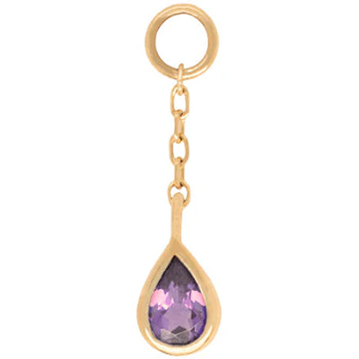 "Concorde" Chain Charm in Gold with Amethyst