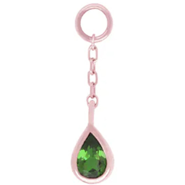 "Concorde" Chain Charm in Gold with Green Tourmaline