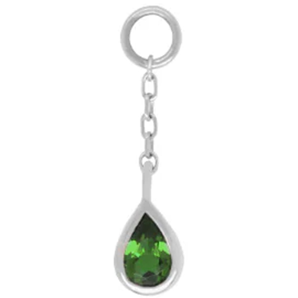 "Concorde" Chain Charm in Gold with Green Tourmaline