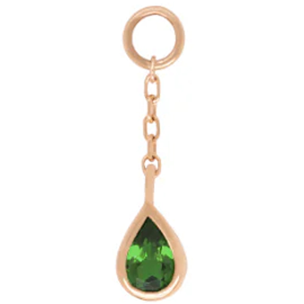 "Concorde" Chain Charm in Gold with Green Tourmaline