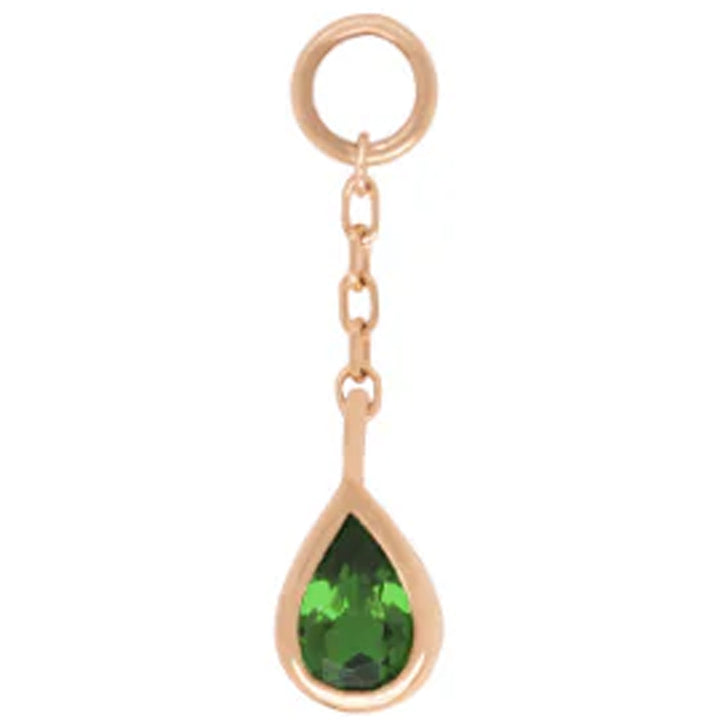 "Concorde" Chain Charm in Gold with Green Tourmaline