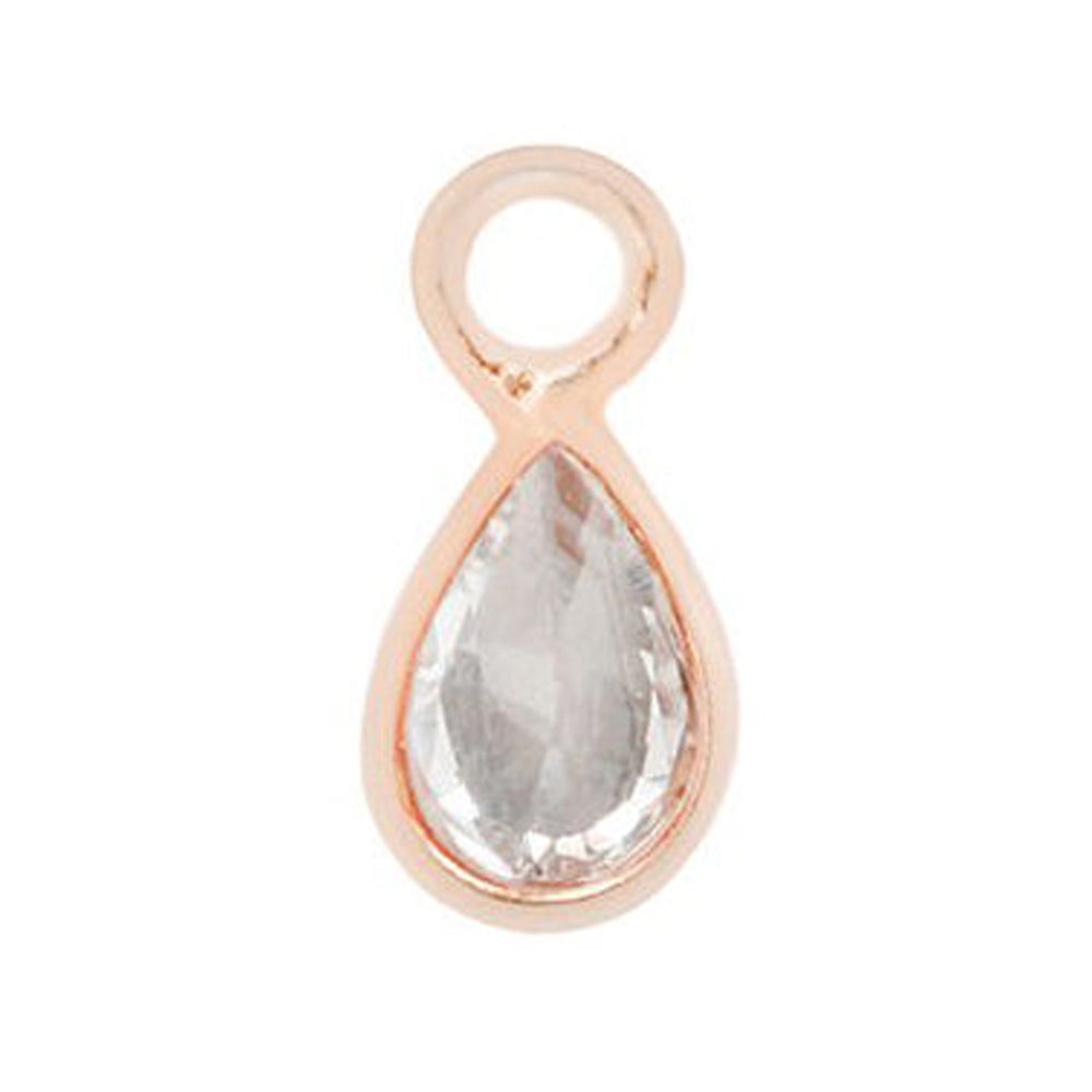 "Concorde" Charm in Gold with White Topaz