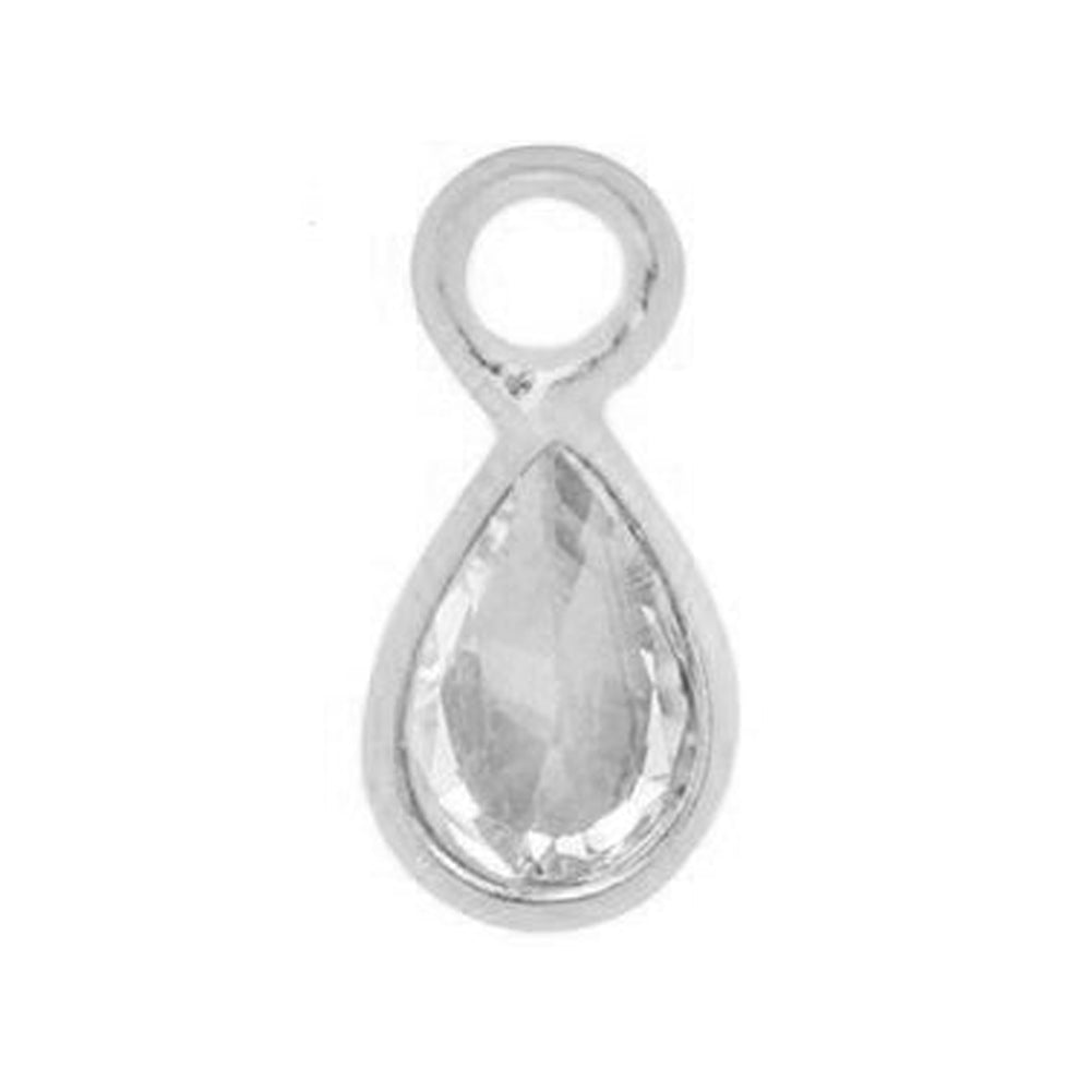 "Concorde" Charm in Gold with White Topaz