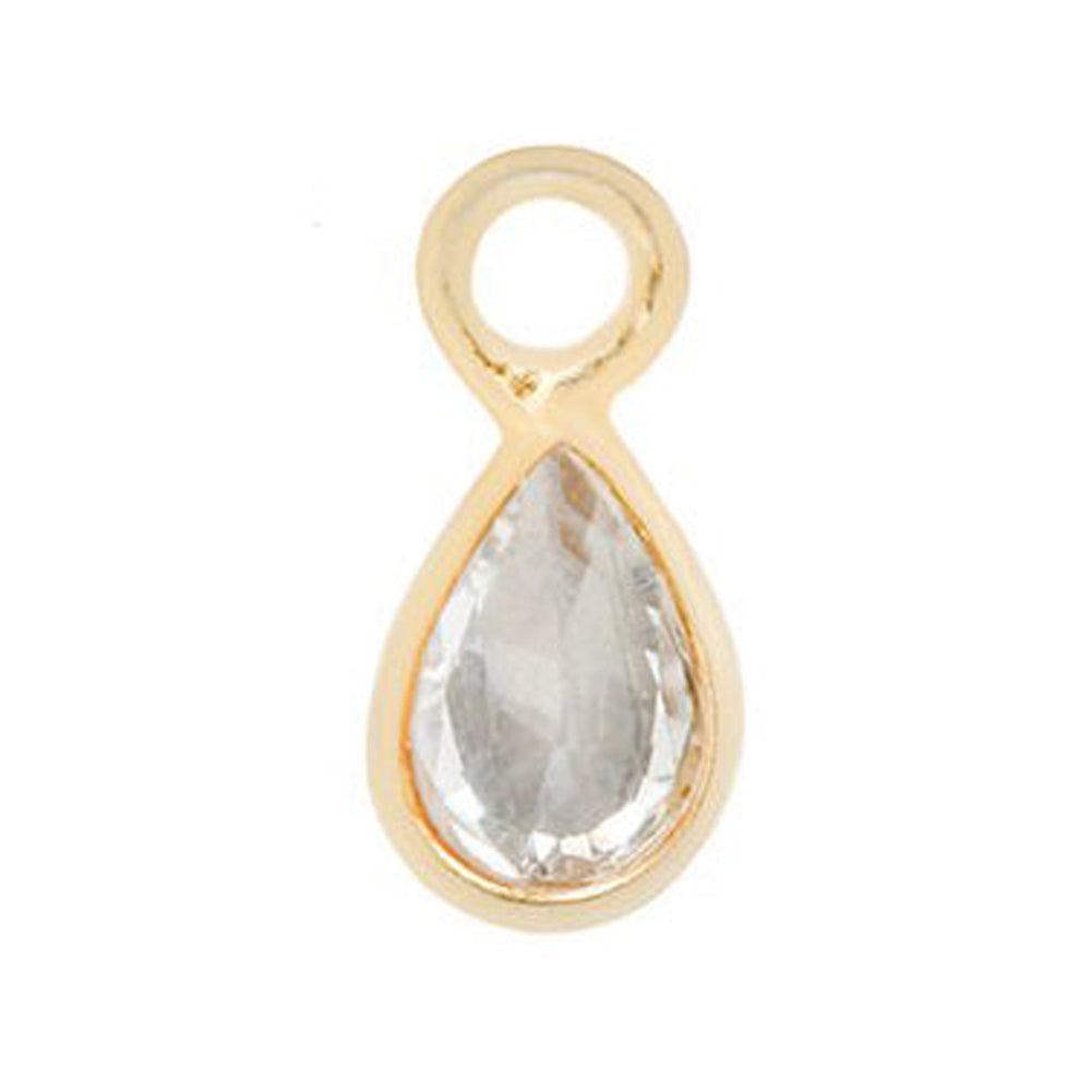 "Concorde" Charm in Gold with White Topaz