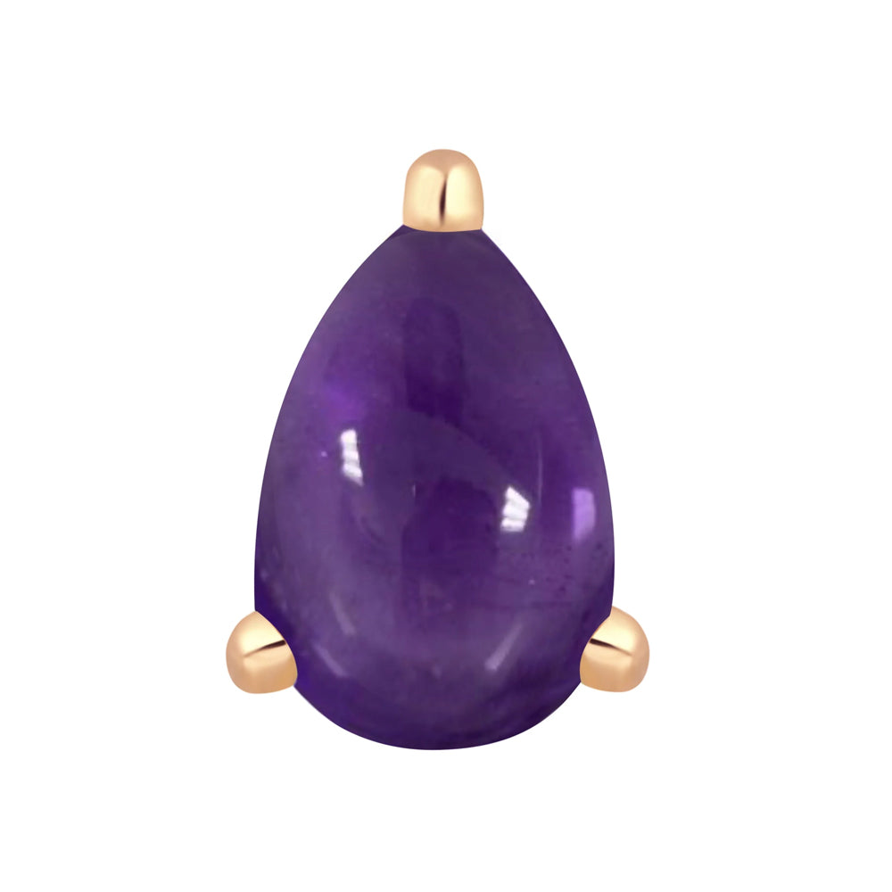 threadless: Prong-Set Pear End in Gold with Amethyst
