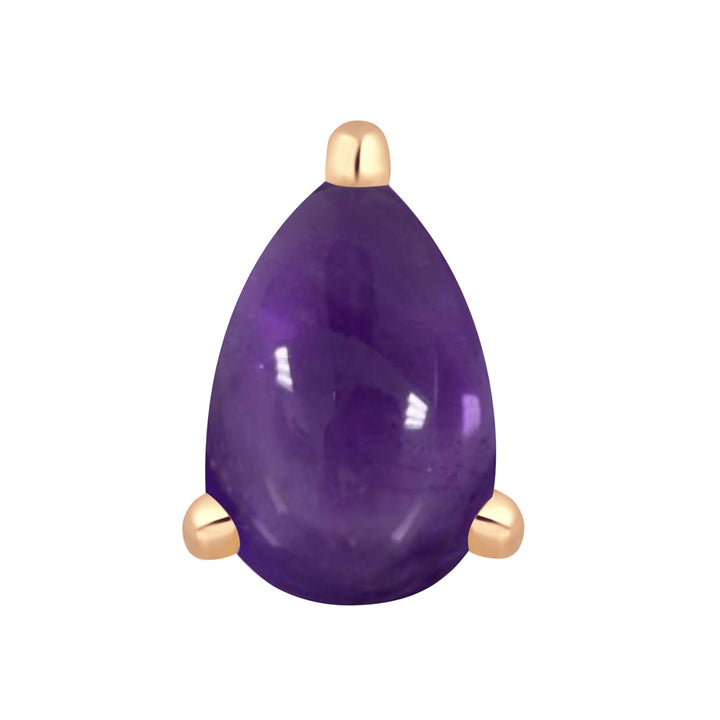 threadless: Prong-Set Pear End in Gold with Amethyst