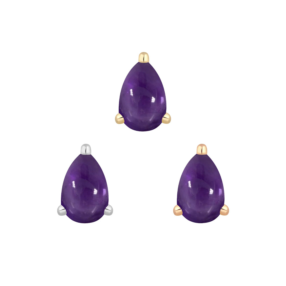 threadless: Prong-Set Pear End in Gold with Amethyst