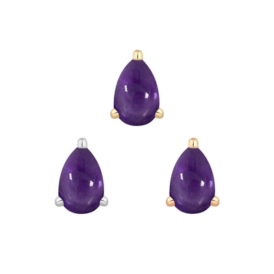 threadless: Prong-Set Pear End in Gold with Amethyst