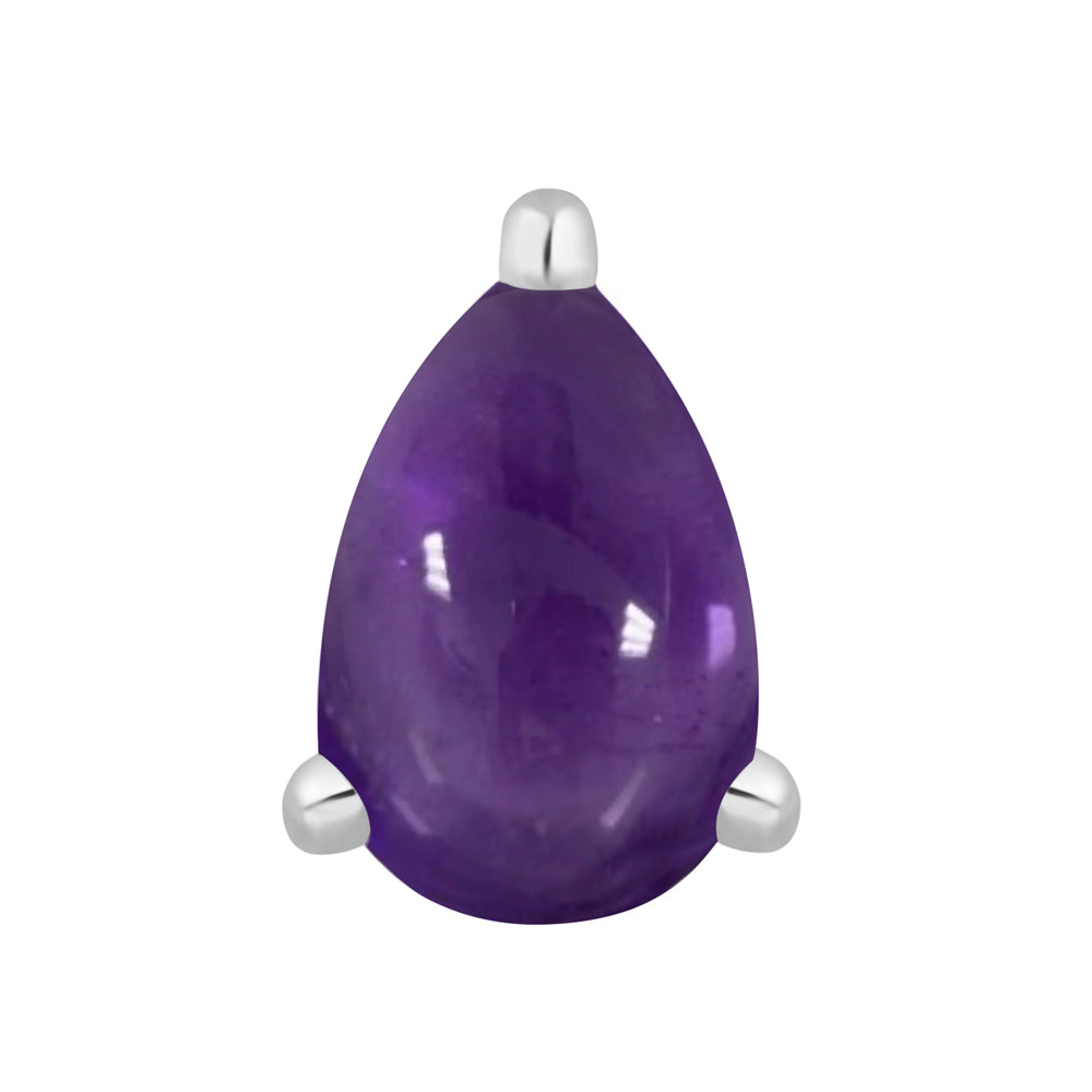 threadless: Prong-Set Pear End in Gold with Amethyst