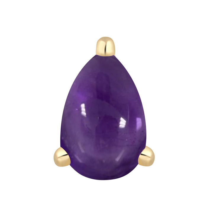 threadless: Prong-Set Pear End in Gold with Amethyst