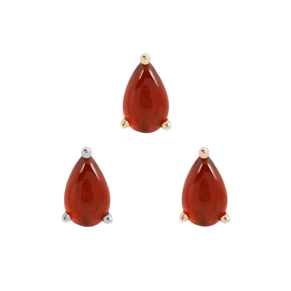 threadless: Prong-Set Pear End in Gold with Garnet