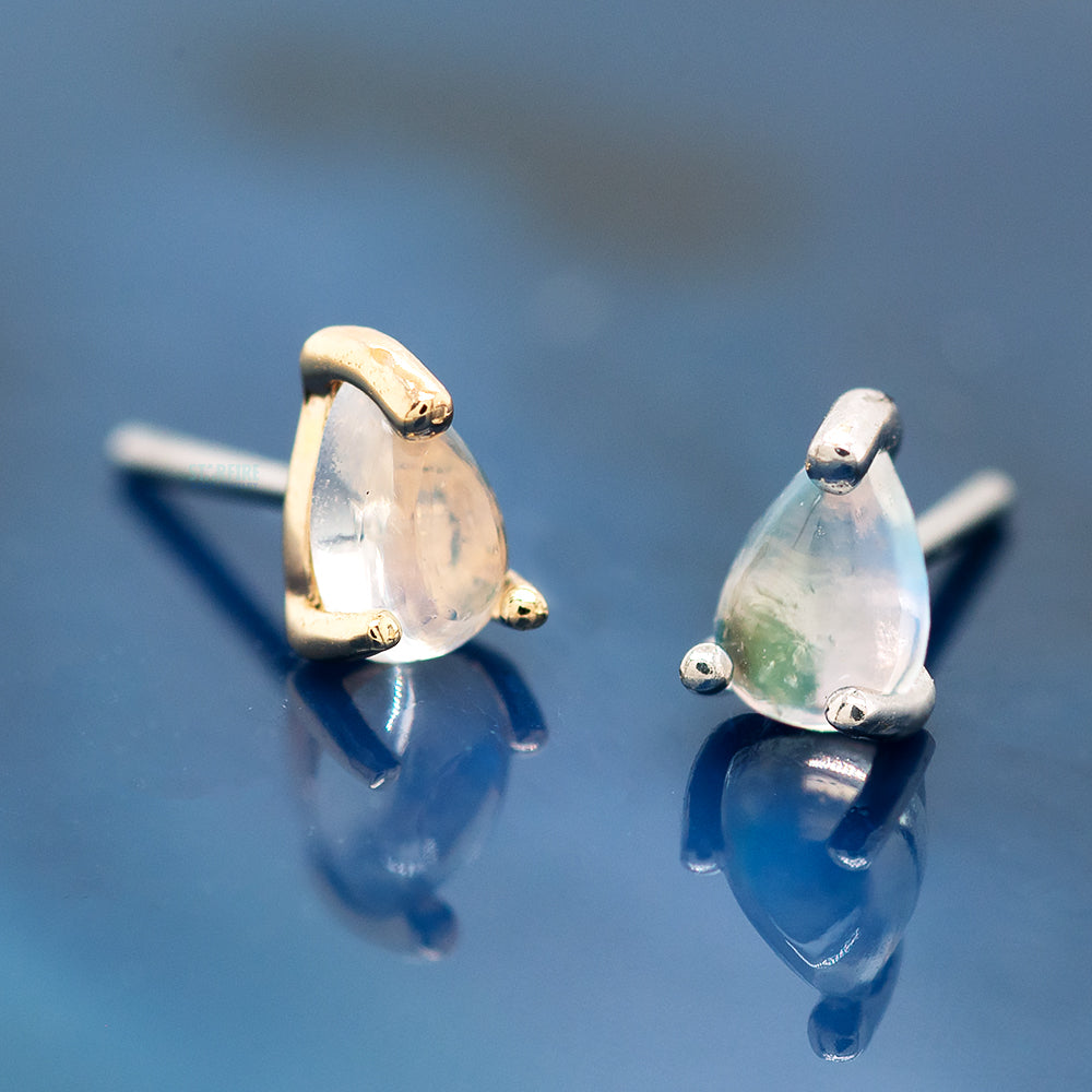 Buddha Jewelry Organics threadless: Prong-Set Pear End in