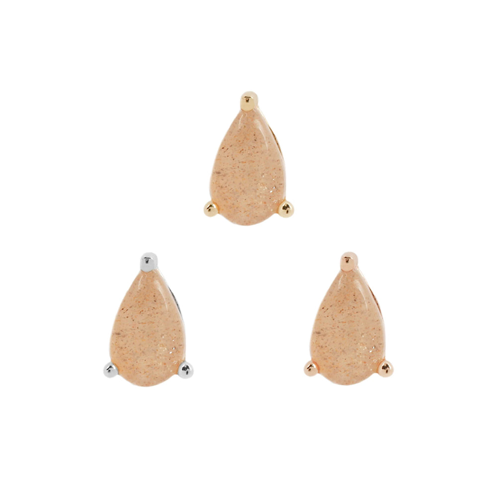 threadless: Prong-Set Pear End in Gold with Sunstone
