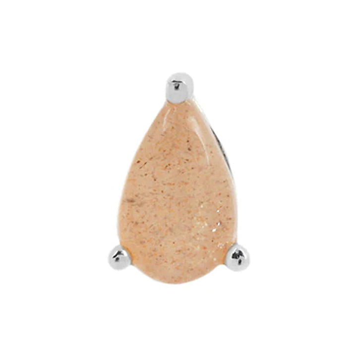 threadless: Prong-Set Pear End in Gold with Sunstone