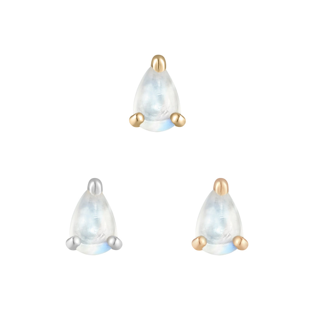 threadless: Prong-Set Pear End in Gold with Rainbow Moonstone