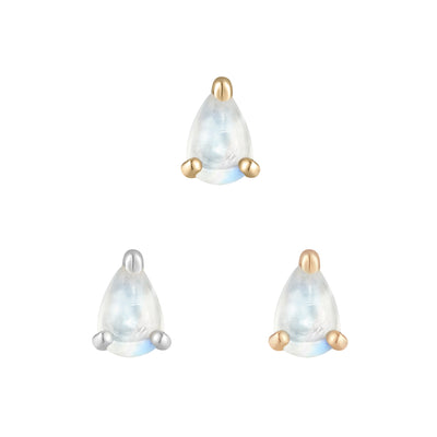 threadless: Prong-Set Pear End in Gold with Rainbow Moonstone