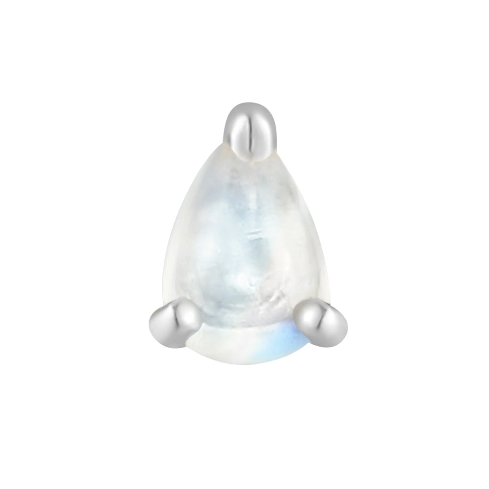 threadless: Prong-Set Pear End in Gold with Rainbow Moonstone