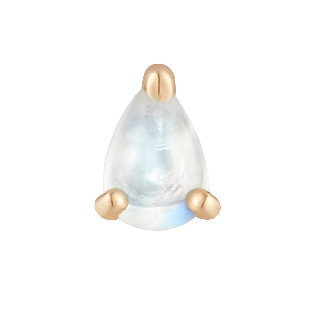 threadless: Prong-Set Pear End in Gold with Rainbow Moonstone
