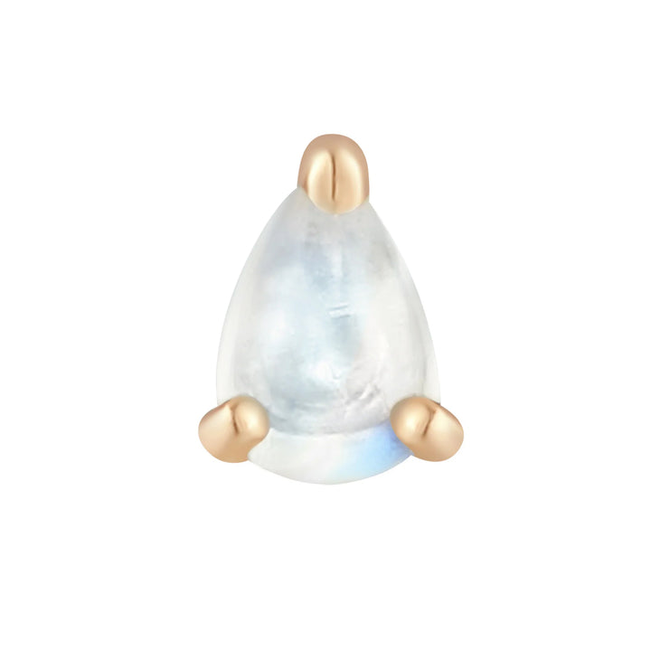 threadless: Prong-Set Pear End in Gold with Rainbow Moonstone