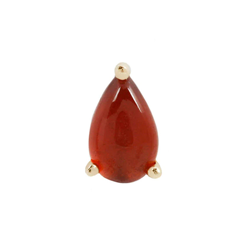 threadless: Prong-Set Pear End in Gold with Garnet