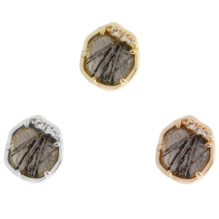 threadless: "Vision" End in Gold with Tourmalated Quartz & Topaz'