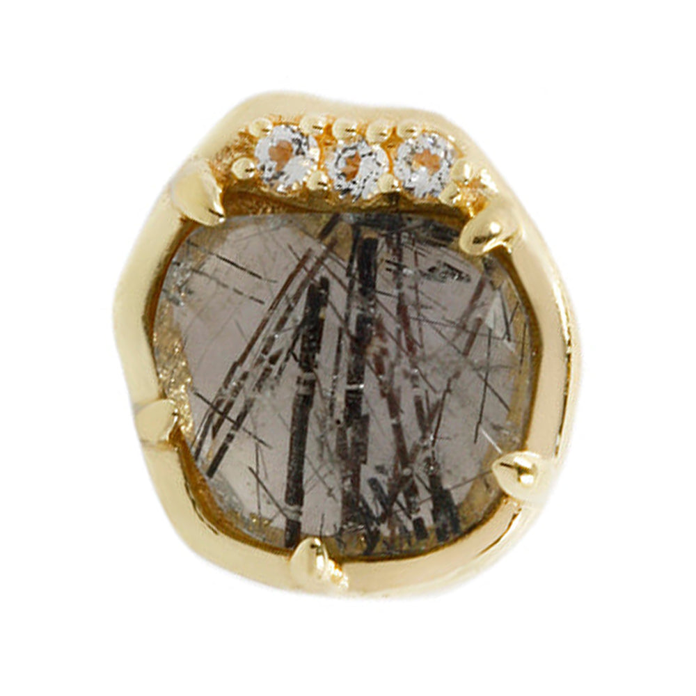 threadless: "Vision" End in Gold with Tourmalated Quartz & Topaz'