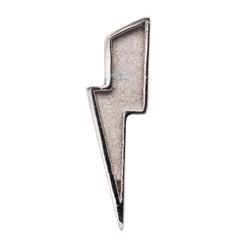 Sandblasted Lightning Bolt Threaded End in Gold & Platinum