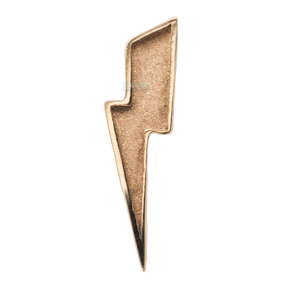 Sandblasted Lightning Bolt Threaded End in Gold & Platinum