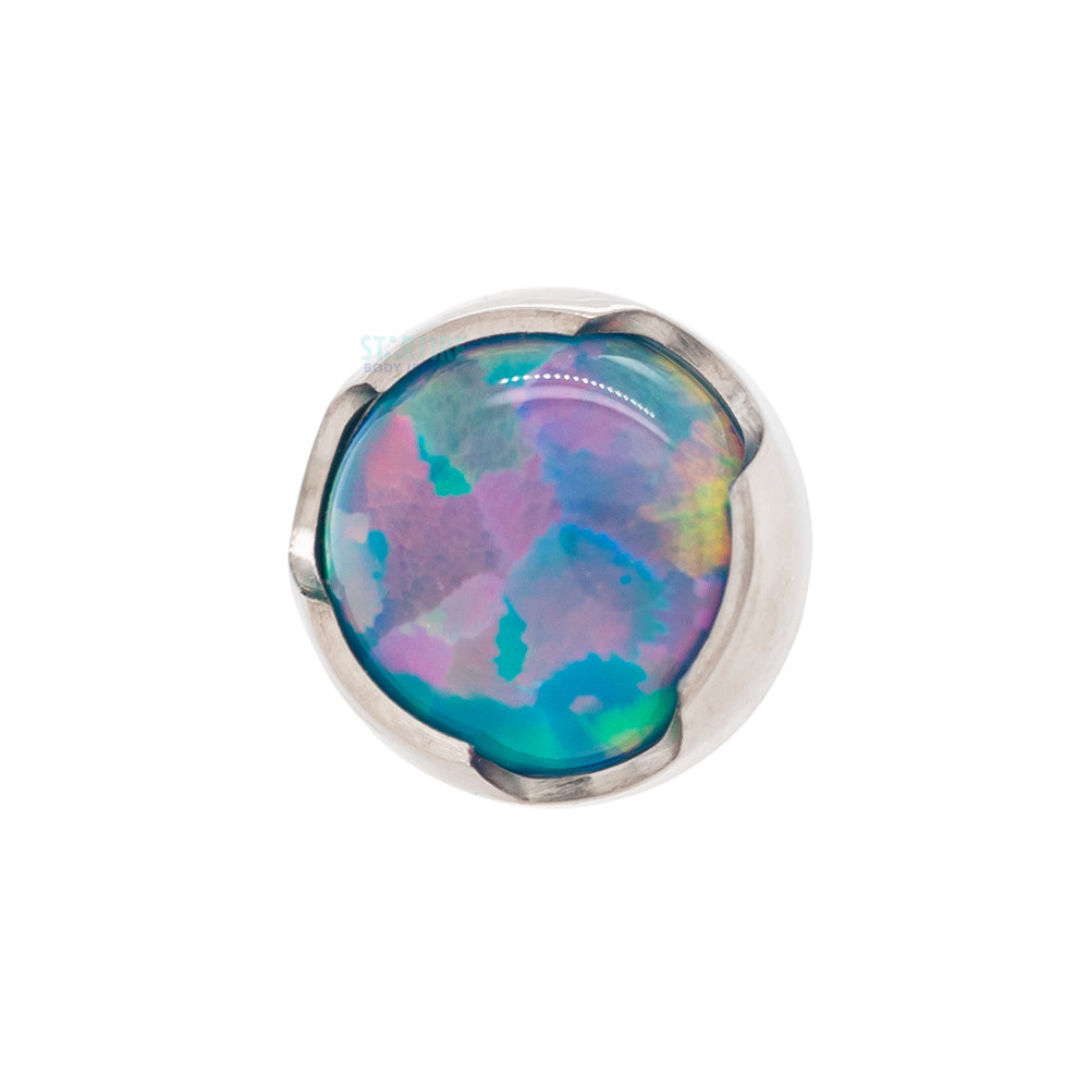 Prong-Set Opal Cabochon Threaded End